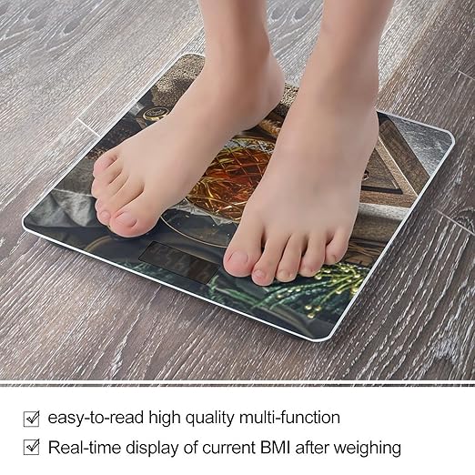 Cigar &amp Whiskey Scale for Body Weight Highly Accurate Digital Bathroom Body Scale Digital Bathroom Scales for People Anti-Slip Large LCD Display Smart Scales
