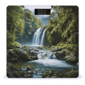 Waterfall Landscape Painting Scale with LCD Easy-to-Read Anti-Slip Weight Digital Bathroom Scale Precision Weighing Scales Sturdy Tempered Glass Body Weight Scales for Daily Use