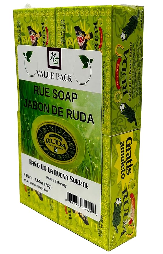Generic Rue Soap (4 bars) Invigorating Scent Skin Cleansing Bar Good Luck Gift Ruda Jabon