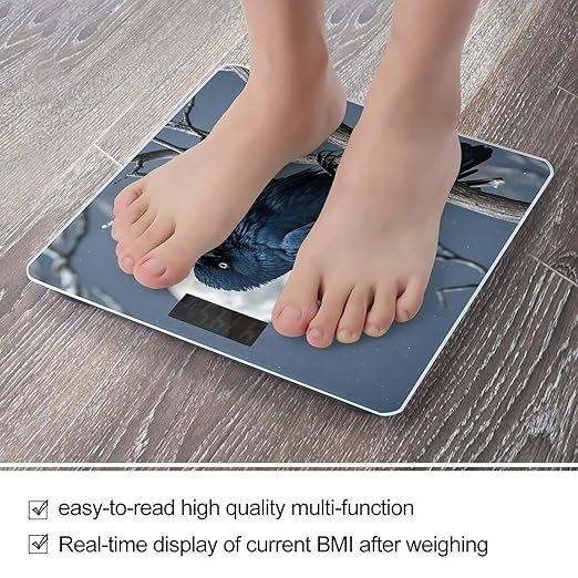 Night Crow Scale for Body Weight Accurate Digital Bathroom Scale Toughened Glass High Precision Scales Smart Weight Scales with Large LCD Backlight Display Weighing Machine