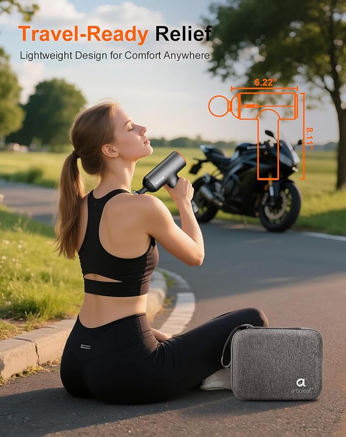 arboleaf Thermal Massage Gun Deep Tissue with Heat Handheld Muscle Percussion Massager with Full-Metal Head 6 Replacements for Athletes Pain Relief Relax Gifts for Men and Women