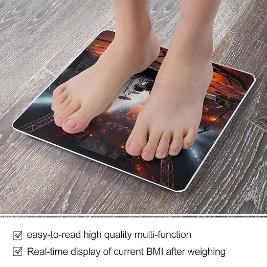 Rock Concert Stage Scale for Body Weight High Precision Digital Weight Scales with LCD Display Anti-Slip Sturdy Slim Tempered Glass Bathroom Scale for Home Use