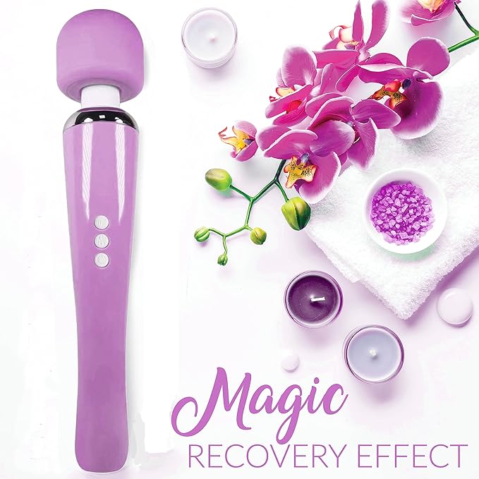 Therapeutic Cordless Massager - Powerful Massage Tool Handheld 8 Speeds 20 Patterns - Rechargeable Hand Massagers for Sore Muscles - Hand Held Massage Tool for Neck &amp Back