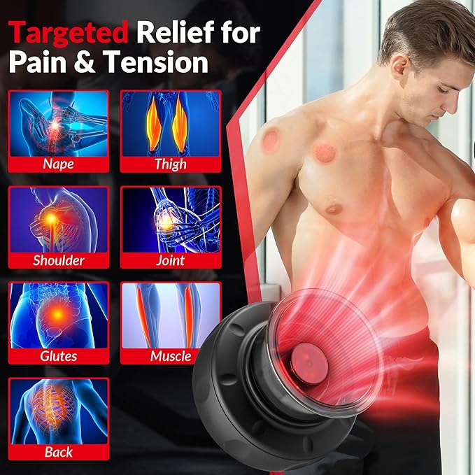 MIIKA Electric Cupping Therapy Set with Remote Control Travel Case Smart Massager for Massage Red Light &amp Heated Suction Cups for Body Relaxation
