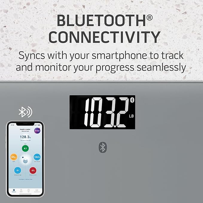 Health o meter Bluetooth Digital Body Composition Scale 440 lb Capacity Smart Bathroom Scale with BMI and Weight Tracking for Multiple Users