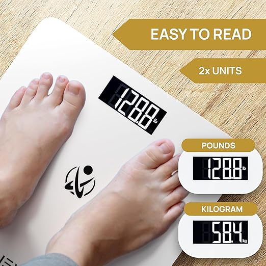 INEVIFIT Bathroom Scale &amp Digital Kitchen Scale Fitness Bundle Complete Body Composition and Nutrition Tracking Solution with Batteries Included