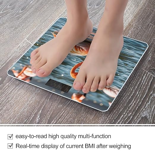 Flamingo Scale for Body Weight Digital Bathroom Scale Toughened Glass High Precision Scales for Body Weight with Large LCD Backlight Display Weight Scales