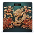 Dragon Chinese Background Scale for Body Weight Anti-Slip Tempered Glass Digital Bathroom Scales Clear LCD Display Weighing Scale Safe Rounded Corners Smart Scales