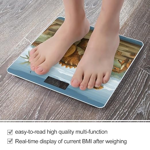 Jurassic Period Dinosaur Smart Scale for Body Weight Accurate Bathroom Scale with LED Display Digital Weight Scales Weighing Machine High Precision Scales for Bath Home