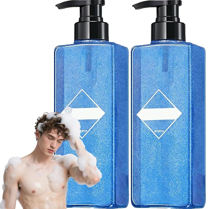 Aquablue Body WashAquablue Shower Gel for MenDeep Cleansing Oil Control Long-Lasting Fragrance &amp Moisturizing (2PCS)