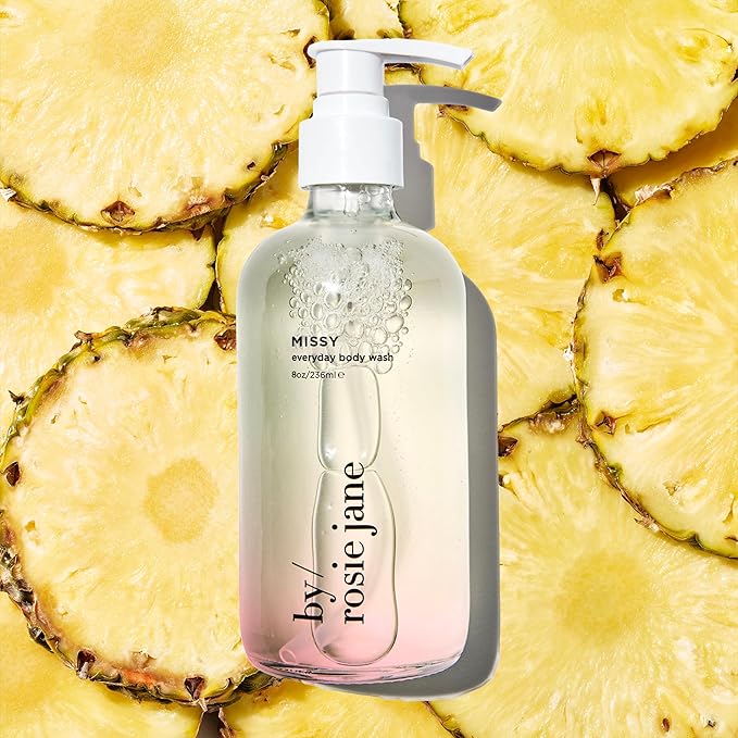By Rosie Jane Body Wash (Missy) - Hydrating Body Wash Made with Toasted Coconut Golden Pineapple &amp Frangipani - Supports Skin Elasticity &amp Builds Collagen - Vegan &amp Non-Toxic (8 Fl Oz)