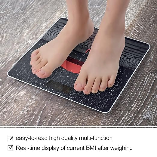 Red Umbrella in Rain Scale for Body Weight Accurate Digital Bathroom Scale Toughened Glass High Precision Scales Smart Weight Scales with Large LCD Backlight Display Weighing Machine