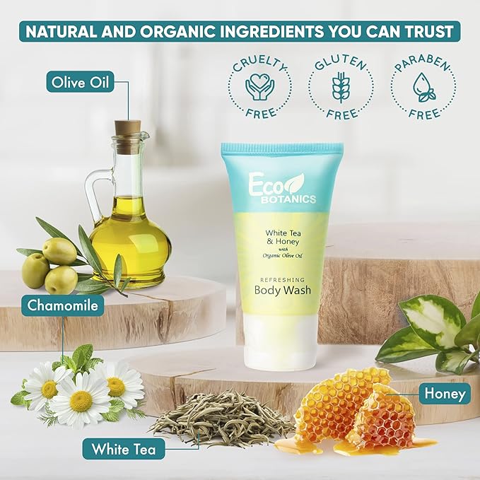 Eco Botanics Travel-Size Hotel Body Wash Soap 1 oz. (Case of 300)