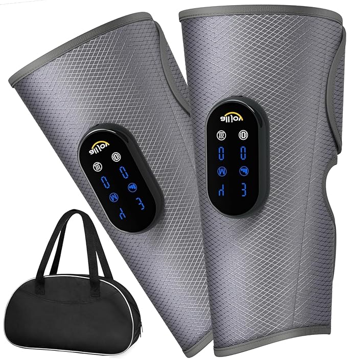 ALLJOY Cordless Calf Massager Leg Massage for Circulation and Pain Relief Christmas Gifts Rechargeable Calf Air Compression Massager with 2 Heat Levels 4 Modes 3 Intensities for Men Women Mom Dad