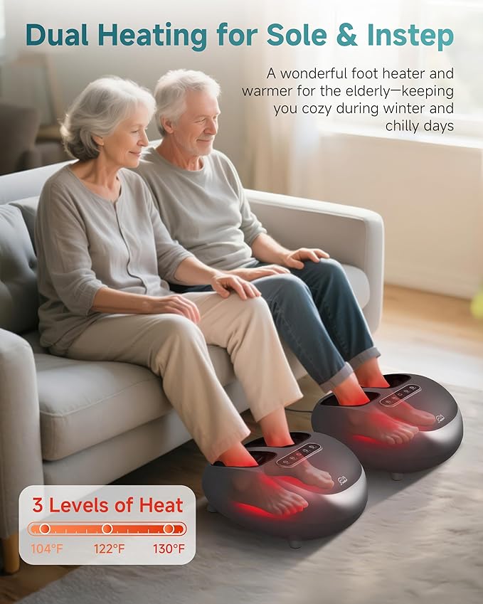 Snailax Larger Size 14 Foot Massager with Heat CompressionRolling Shiatsu Feet Massager for Plantar Fasciitis NeuropathyRemote Control Foot Warmer Under Desk Office Home Use Gifts for Men Women