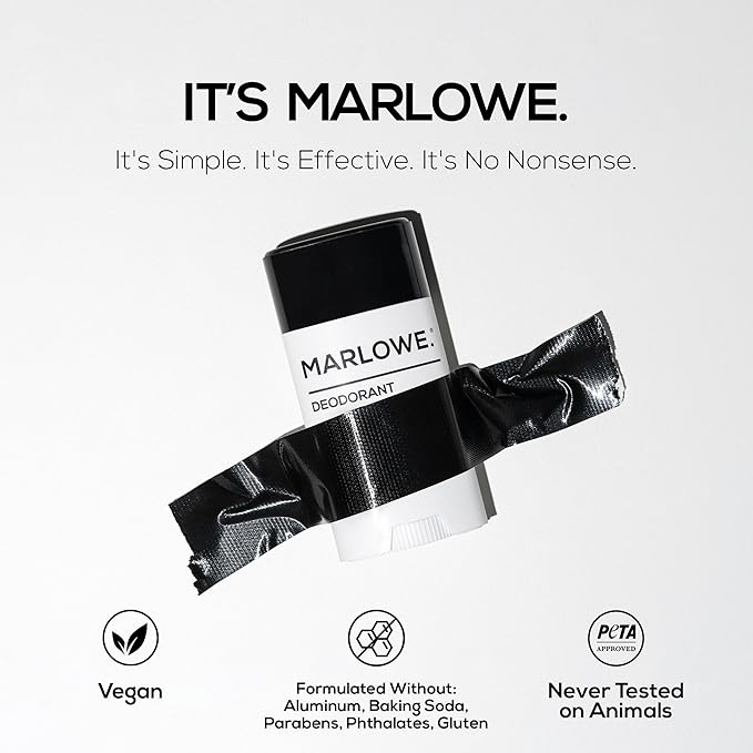 MARLOWE. Men’s Cedarwood + Sea Salt Body Care Bundle – No. 103 Body Wash 15 oz No. 024 Aluminum-Free Deodorant 2.5 oz &amp No. 102 Exfoliating Body Scrub Soap 7 oz Fresh &amp Zesty Scent