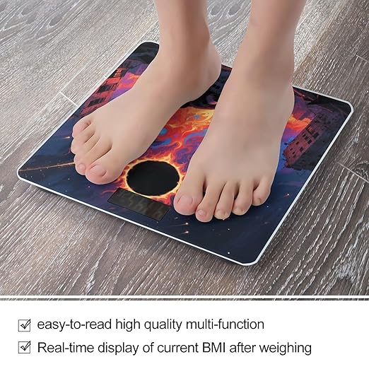 Boho Sun Bathroom Scale for Body Weight LCD Display Digital Bathroom Scale Tempered Glass Bathroom Weight Scales Fashion Smart Scales for Home Bedroom 400 Lb