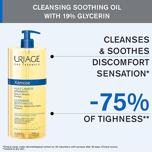 Uriage Xémose Face &amp Body Wash For Very Dry Skin Soothes For Long-Lasting Comfort Mild Foaming Nourishing Gel-In-Oil Fragrance &amp Soap-Free Physiological Ph