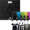 INEVIFIT Strength &amp Wellness Bundle Digital Bathroom Scale &amp 150 LBS Resistance Band Set for Home Workouts