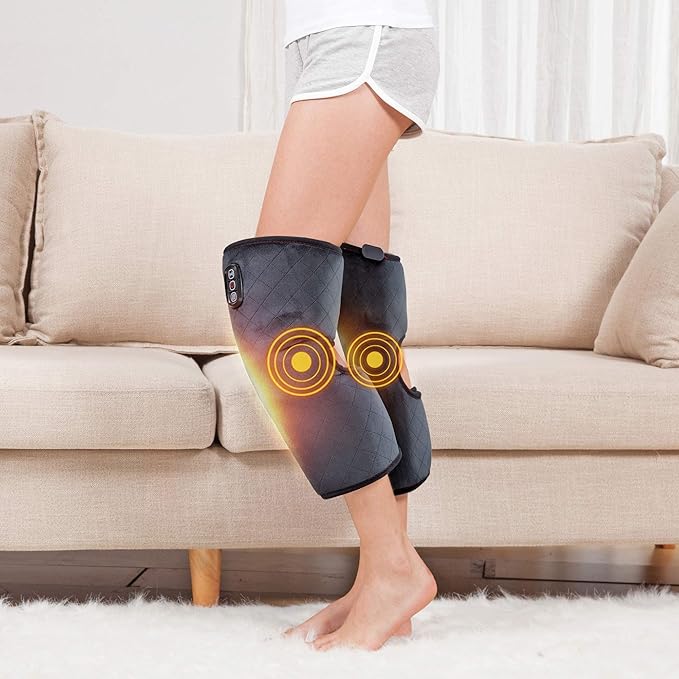 COMFIER Plug-in Heated Knee Massager with Vibration &amp Heat Wrap-Around Knee Heating Pad Pair Knee Warmers for Men Women Seniors FSA Eligible HSAMothers Day Gifts for Mom Dad