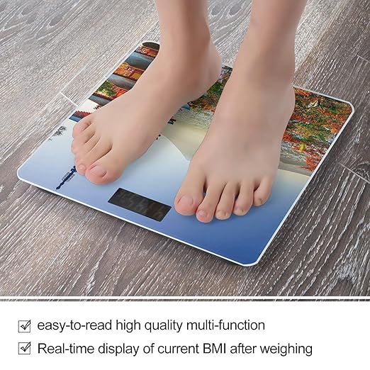 Japan Mount Fuji Landscape Scale for Body Weight Digital Bathroom Scale Precision Smart Weighing Scales with Clear LED Display Accurate High Precision Scales Weighing Machine