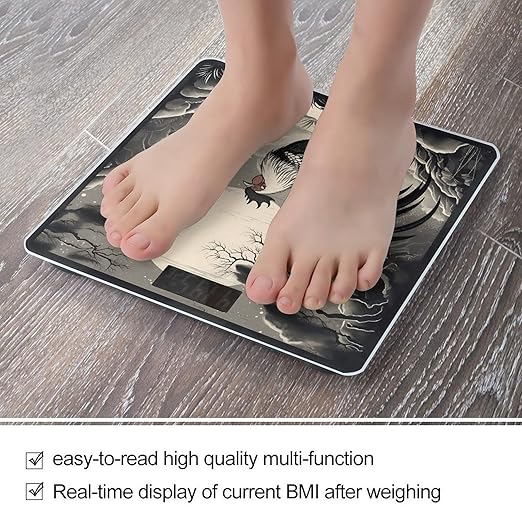 Chicken on The Mountain Scale for Body Weight Accurate Digital Bathroom Scale Toughened Glass High Precision Scales Smart Weight Scales with Large LCD Backlight Display Weighing Machine