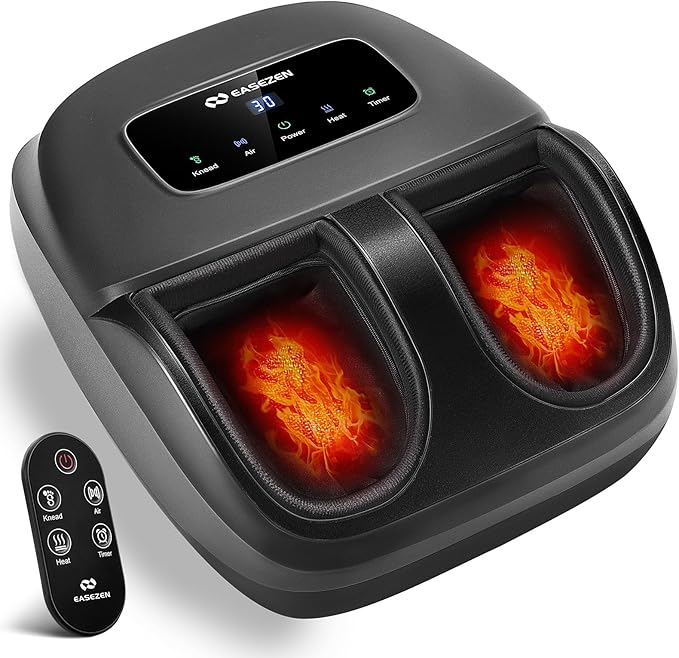 Shiatsu Foot Massager with Heat &amp Remote - 2026 Upgraded Deep Kneading Massage for Plantar Fasciitis Neuropathy &amp Tired Feet | Fits Up to Size 14 | Perfect Gifts