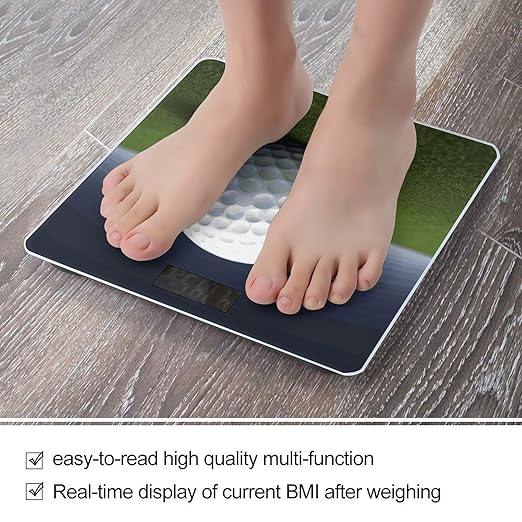 Digital Bathroom Scale for Body Weight Scale with Bright LCD Display High Accuracy Step-On Technology Auto On/Off Golf Ball Digital Scales 400 Lbs /180kg