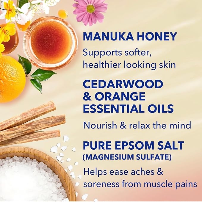 Dr Teal's Honey Blossom Body Wash with Manuka Honey Magnesium and Essential Oils Limited Edition 24 FL OZ 2 Pack