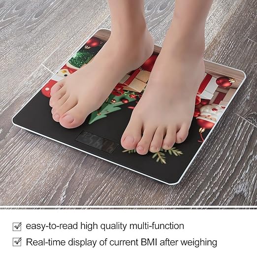 Xmas Decoration Christmas Gift Smart Scale for Body Weight Accurate Bathroom Scale with LED Display Digital Weight Scales Weighing Machine High Precision Scales for Bath Home