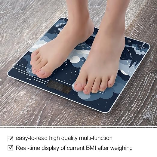Lightning in The Sky Smart Scale for Body Weight Accurate Bathroom Scale with LED Display Digital Weight Scales Weighing Machine High Precision Scales for Bath Home