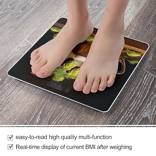 Beer and Hop Cones Scale for Body Weight Digital Bathroom Scale Precision Smart Weighing Scales with Clear LED Display Accurate High Precision Scales Weighing Machine