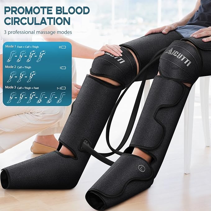 Air Compression Leg &amp Foot Massager with Heat – Relief for Circulation Fatigue &amp Tension – Relaxing Gifts for Dad Mom Men &amp Women – Ideal for Father’s Day Mother’s Day Christmas &amp