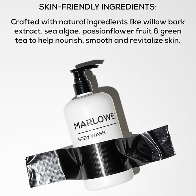 MARLOWE. Men's Body Wash &amp Face Cleanser Bundle – Refreshing Wash with Natural Extracts + Purifying Daily Cleanser