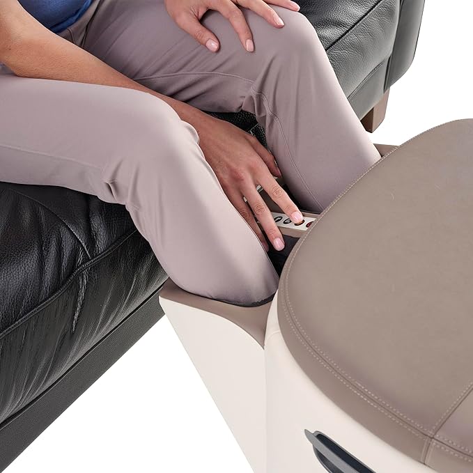 Human Touch Reveal Foot &amp Calf Massager Ottoman - Heated Air Compression 3 Auto-Massage Programs &amp Adjustable Intensity for Stress Relief Plantar Fasciitis &amp Circulation - Includes 1-Ye