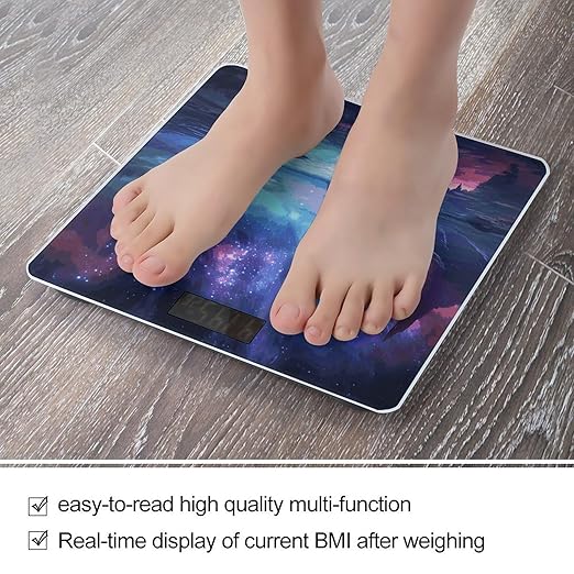Digital Bathroom Scale for Body Weight Scale with Bright LCD Display High Accuracy Step-On Technology Auto On/Off Northern Lights Digital Scales 400 Lbs /180kg