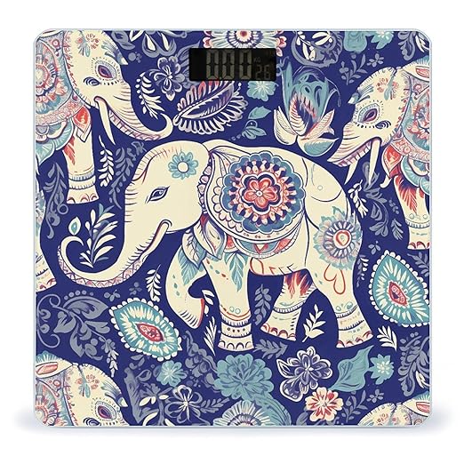 Boho Elephant Smart Scale for Body Weight Accurate Bathroom Scale with LED Display Digital Weight Scales Weighing Machine High Precision Scales for Bath Home