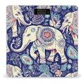 Boho Elephant Scale for Body Weight Safe Rounded Corners Tempered Glass Digital Bathroom Scale LED Display 400lb Capacity Weight Scales with High Precision Sensors