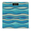 Ocean Stripe Pattern Digital Bathroom Scale for Body Weight with High Precision Digital Weighing Scale with BMI Clear LCD Display and Step-On Measures Weight Up to 180kg