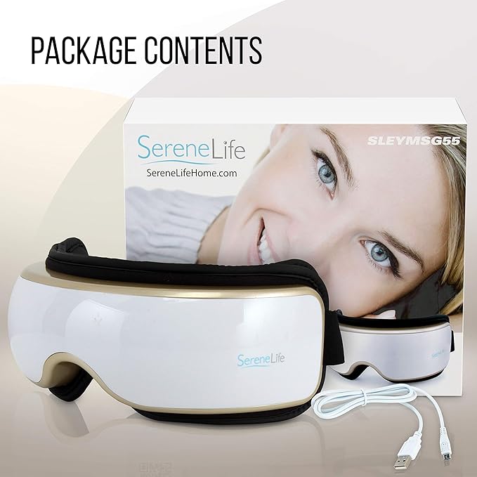SereneLife Electric Eye Massager - Wireless Temple and Eye Massager Tool Built-in Battery SLEYMSG55.8