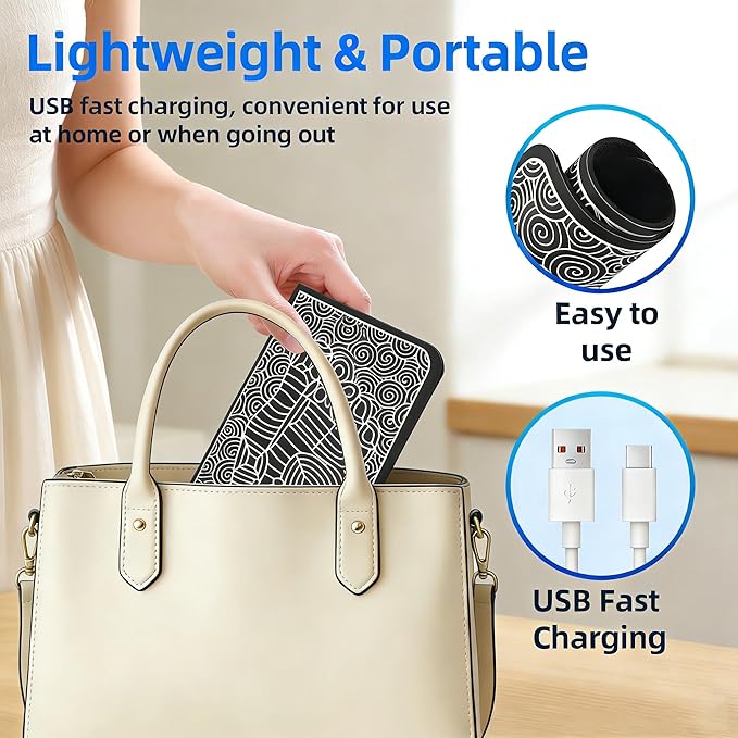 EMS Foot Massager for Pain Relief &amp Muscle Stimulation - 19 Intensity Levels 8 Modes with Wireless Remote | EMS Foot Plate Technology for Home/Office/Recovery Use (USB Rechargeable)