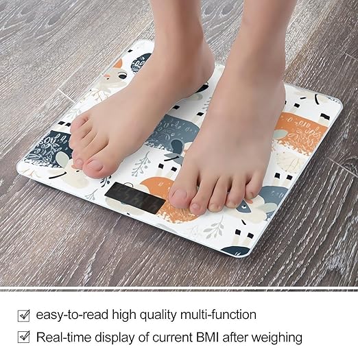 Digital Bathroom Scale for Body Weight Scale with Bright LCD Display High Accuracy Step-On Technology Auto On/Off White Cartoon Sheep Digital Scales 400 Lbs /180kg