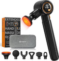 NAPRE Massage Gun with HeatMassage Gun Deep Tissue with Extension Handle &amp 3 Adjustable AnglesHandheld Percussion Back Massager for Muscle/Neck/Body Pain Relief6 Heads &amp Silentwith CaseBl