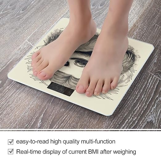 Sloth My Spirit Animal Scale for Body Weight High Precision Digital Weight Scales with LCD Display Anti-Slip Sturdy Slim Tempered Glass Bathroom Scale for Home Use