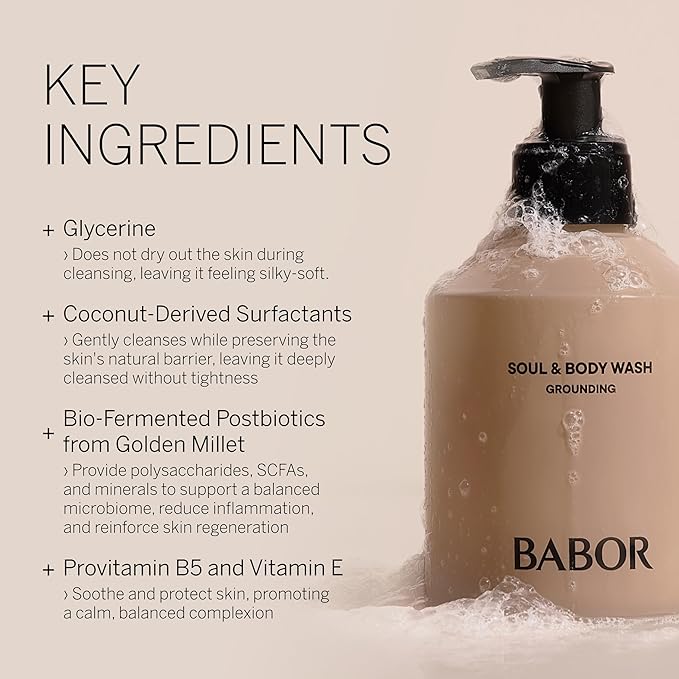 BABOR Soul &amp Body Wash Nourishing Body Wash with Provitamin B5 &amp Glycerin for Silky-Soft Hydrated Skin &amp Balanced Complexion 8.45 fl oz