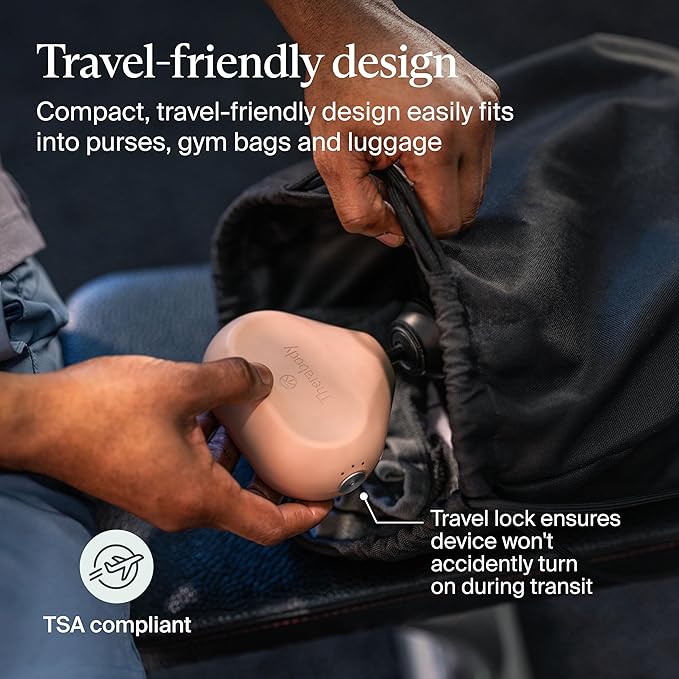 TheraGun Mini (3rd Generation) by Therabody – Ultra-Portable Massage Gun and Travel Essential for Fast Effective Pain and Tension Relief Anywhere (Desert Rose)