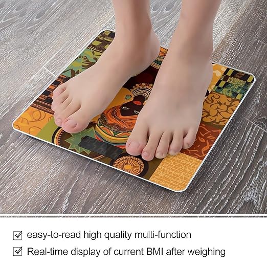 African Woman Weight Scale Large Bathroom Scales Digital Weight with Bright LED Display Non Slip Automatic Weighing Scale Fashion Weighing Machine for Body
