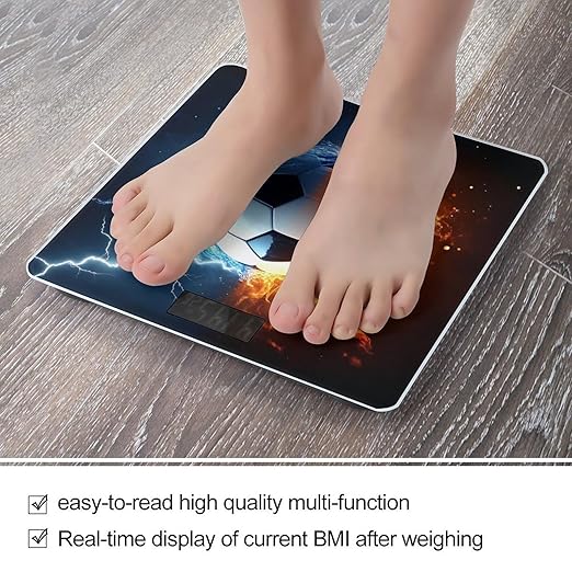 Smart Scale for Body Weight Digital Bathroom Weighing Scale Energy Saving Scale Water and Fire Soccer Ball