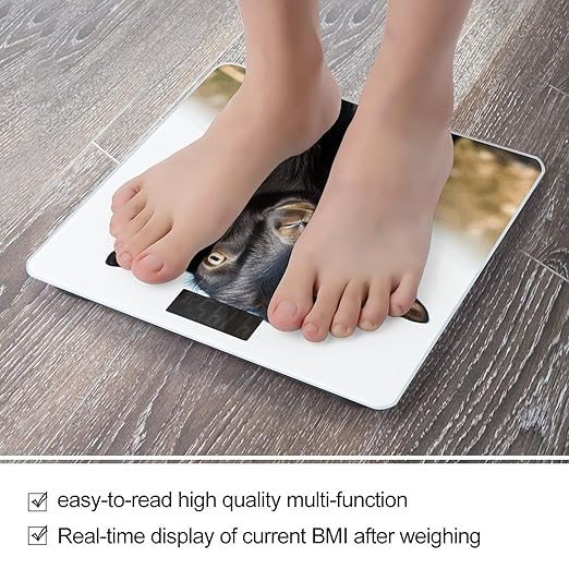 Cute Black Goat Animal Scale for Body Weight Smart Scales Digital Bathroom Scale High Precision Weighing Scales with Large Display Weighing Machine for People