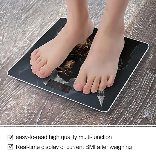 Digital Bathroom Scale for Body Weight Scale with Bright LCD Display High Accuracy Step-On Technology Auto On/Off Grim-Reaper Digital Scales 400 Lbs /180kg